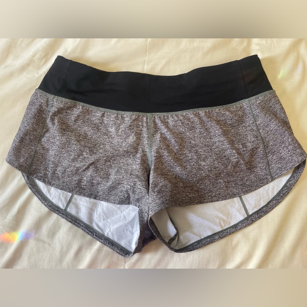 Lululemon Speed Up Low Rise Shorts 2.5” Heather Lux Multi Black/Grey